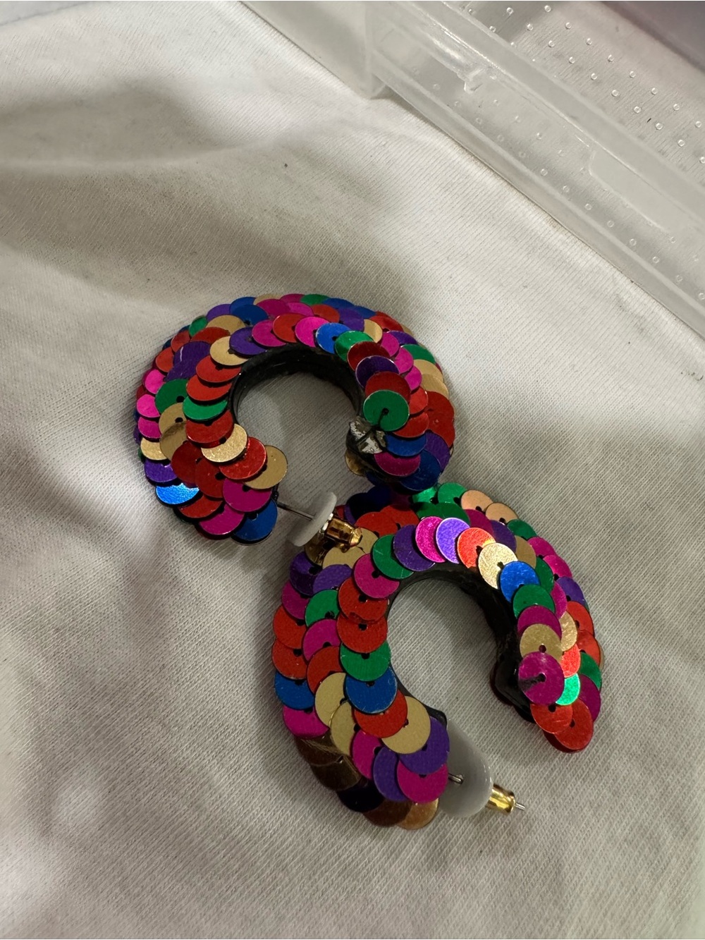 Colorful Sequin Hoop Earrings